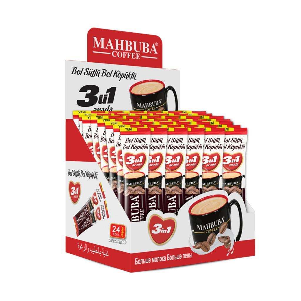 Mahbuba 3ü1 Arada Bol Sütlü Bol Köpüklü Kahve 24x18gr