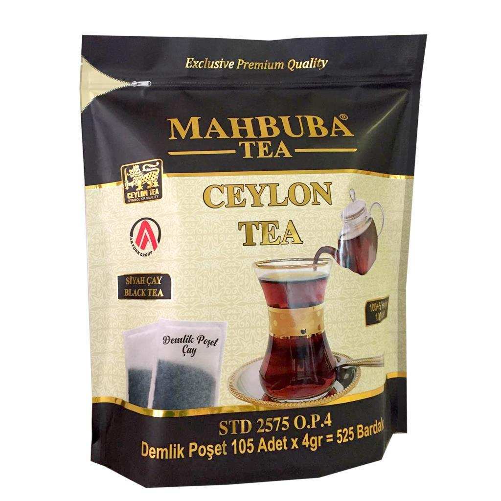 Mahbuba Tea STD 2575 Seylan ( Ceylon ) Kaçak Siyah Demlik Poşet Çay 105x4gr