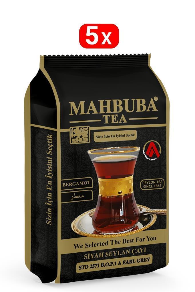 Mahbuba Tea 5 Adet 200gr STD 2571 Earl Grey Bergamot Aromalı Seylan ( Ceylon ) Kaçak Siyah Çay