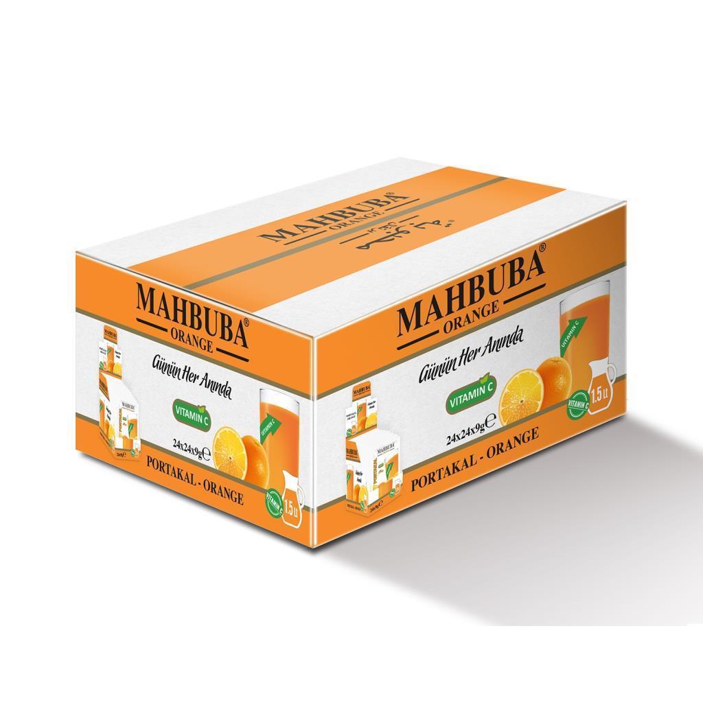 Mahbuba Portakal Aromalı Toz İçecek 1 Koli 576x9gr Soğuk Veya Sıcak Tüketilebilir