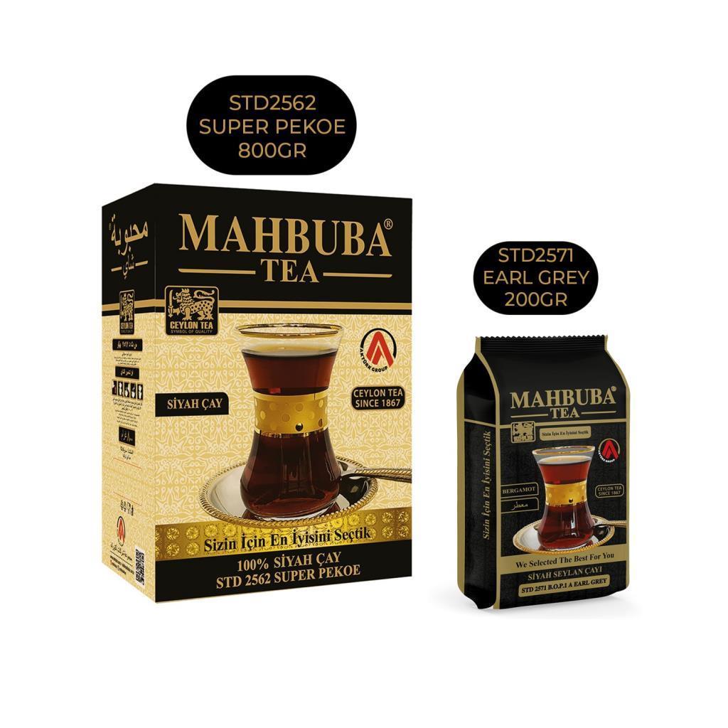 Mahbuba Tea 1x STD2562 Pekoe 800gr 1x 200gr STD2571 Earl Grey Bergamot Aromalı Seylan ( Ceylon ) Kaçak Siyah Çay